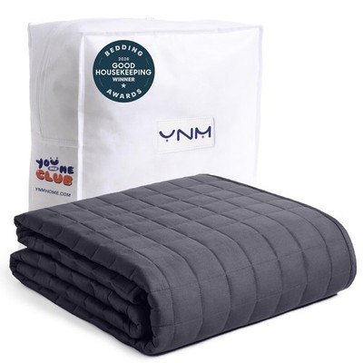 YnM 15lbs Weighted 48 in x 72 15 lb, Exclusive Microfiber Dark Grey