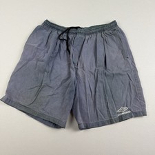Vintage 90s Umbro Soccer Faded Cotton Shorts Size Large USA Made Elastic Waist