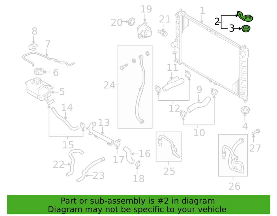 SOPORTE RADIADOR CHEVY AVEO 2004-2008 ORIGINAL, PIEZA OEM NUEVA, P/N 96536645 Foto 4 de 4