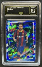 2020 Topps Chrome Sapphire UEFA Lionel Messi #1 Barcelona GMA 8.5