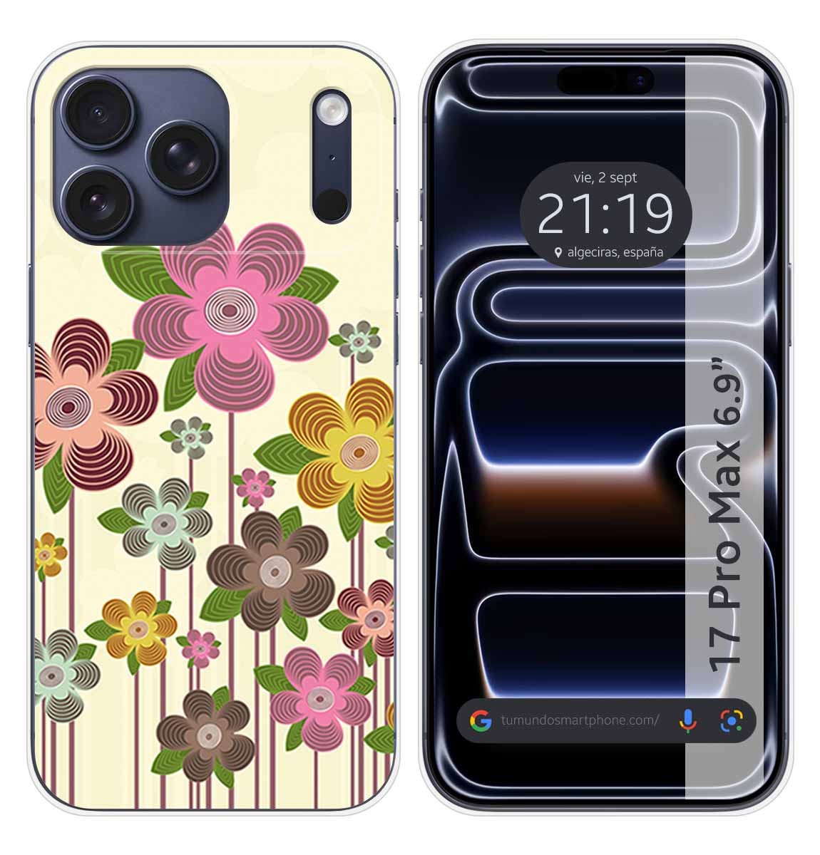 Cover Silicone per IPHONE 17 Pro Max (6.9) Disegno Primavera IN Fiore Disegni