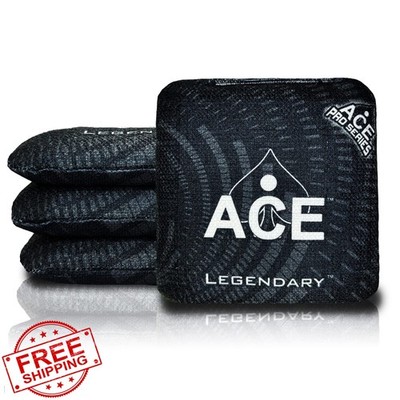CornholeAce Pro Bags Black Slick Stick Set of 4