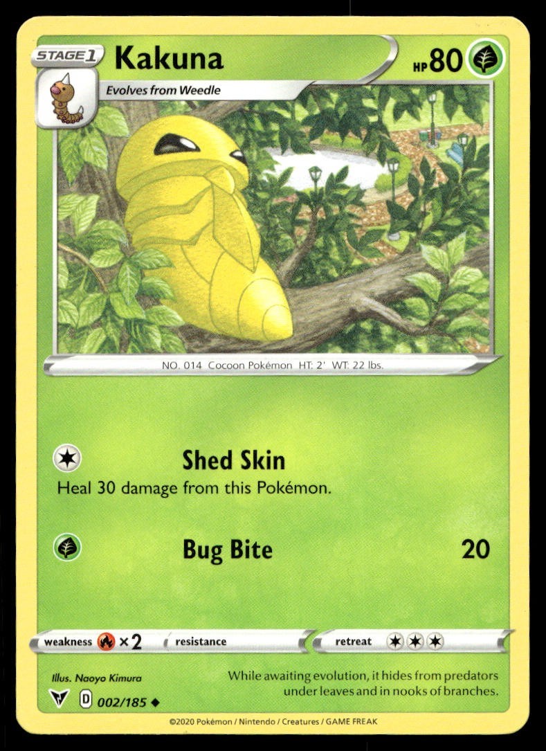 Kakuna 2/185 Pokemon Card Vivid Voltage Uncommon 80 HP Lightly Played M11