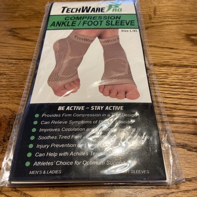 TechWare Pro Black L/XL Compression Ankle/Foot Sleeve Relief of Foot Conditions