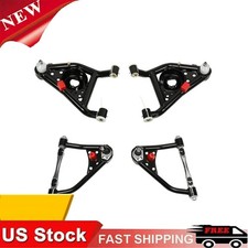 Front Suspension Arms Tubular Upper Lower For 68-74 Nova Black Powder Coated Kit