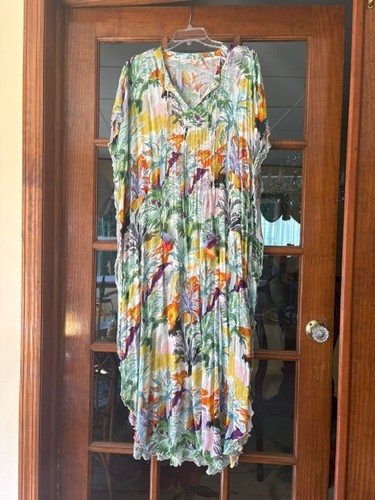 Soft Surroundings Adelaide Caftan Dress Womens S/M Purple Floral NWT New