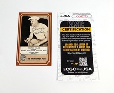 George Halas Signed 1975 Fleer Hall of Fame Immortal Role FB Card #7 JSA Auto