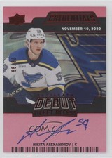 2022-23 Credentials Debut Ticket Access Red 78/99 Nikita Alexandrov Auto 1u6
