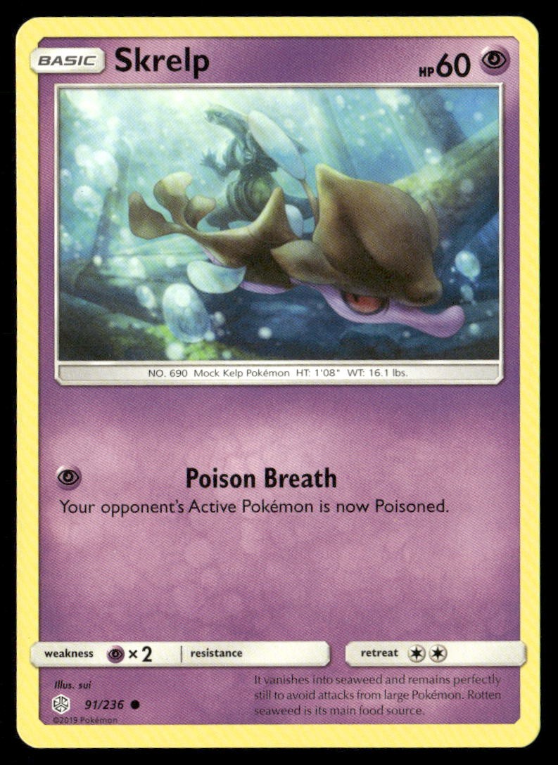 Skrelp Cosmic Eclipse 91/236 Common Pokemon Near Mint