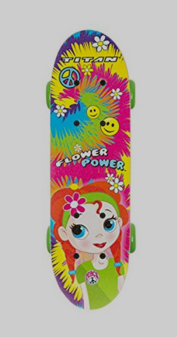 Titan 17 In. Flower Power Princess Girls' Complete Skateboard, Multi-Color