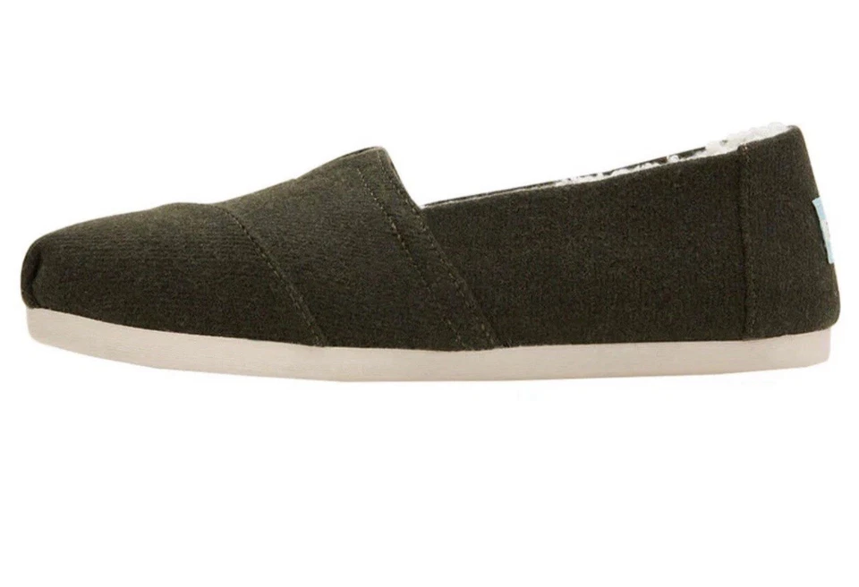 Zapatos planos sin cordones TOMS WMN Alpargata Repreve imitación piel de oveja talla 7,0 bosque profundo EE. UU. Foto 3 de 4