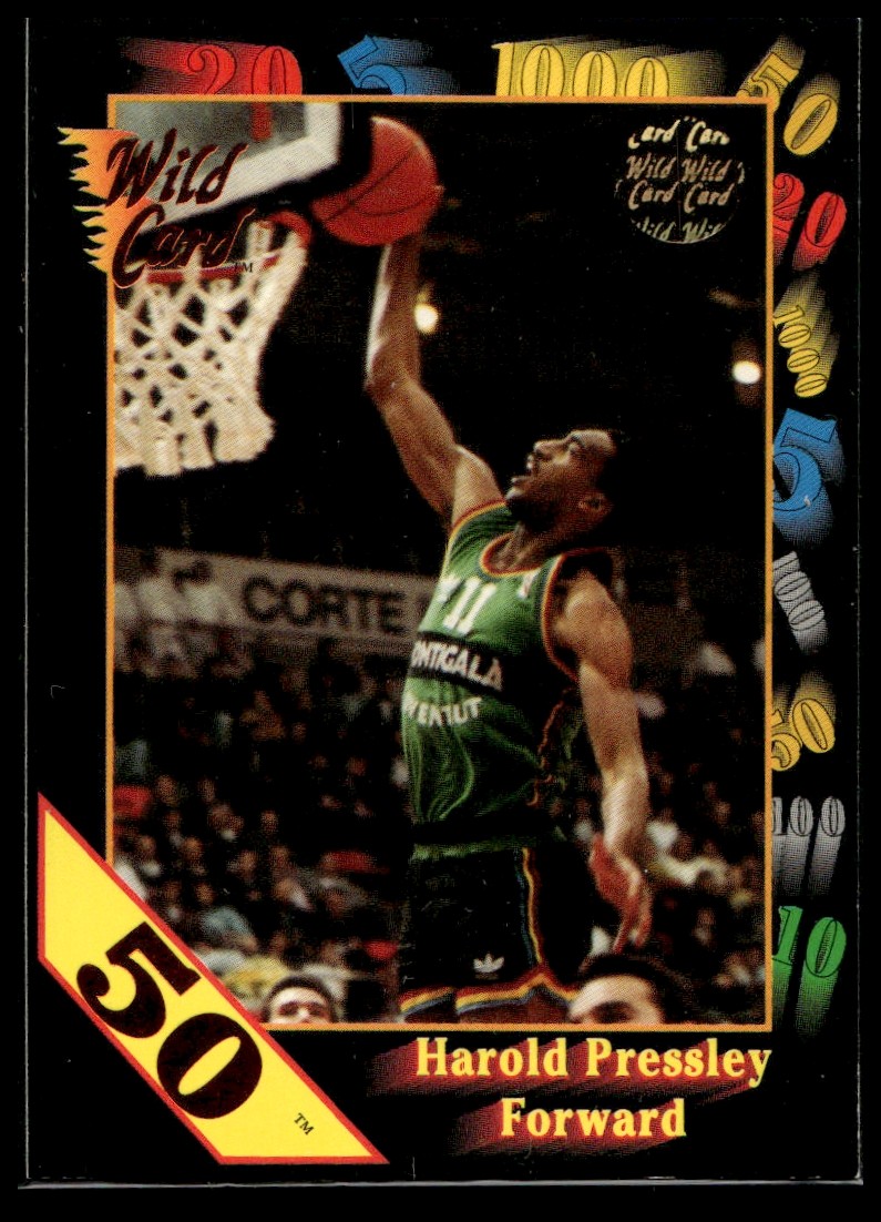 1991 Wild Card Harold Pressley #80 Villanova Wildcats 50 Stripe