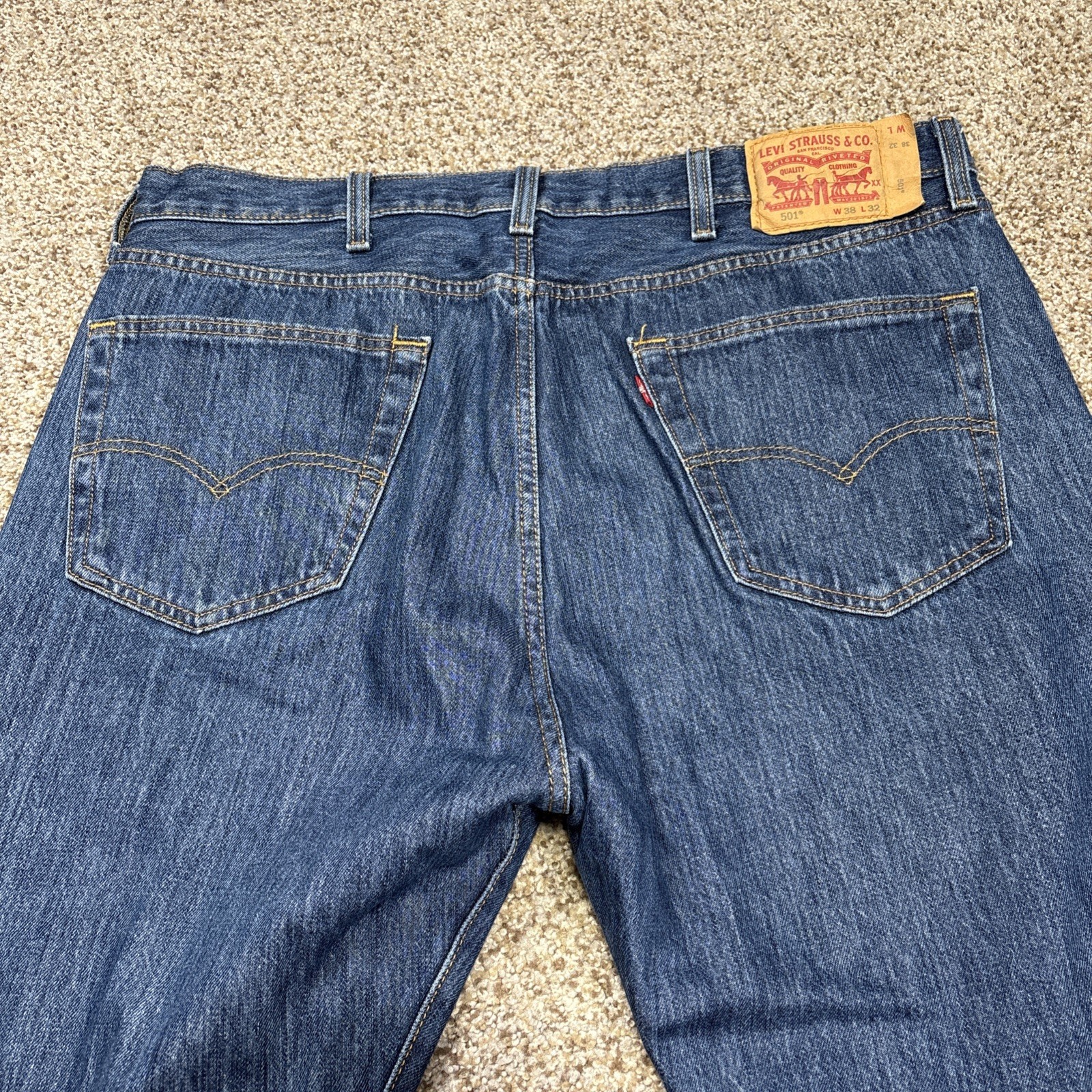 Levis 501 XX Jeans 38x32 Straight Leg Button Fly Denim Fits 38x32 - View 11