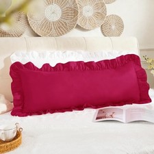 Ruffle Body Pillow Cover 20x54 Inch, Ruffled 54" x 20" (Pack of 1) Hot Pink
