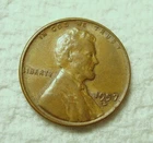 1957-D Double Profile, Obverse Lincoln Wheat Cent, XF-AU Sharp Error