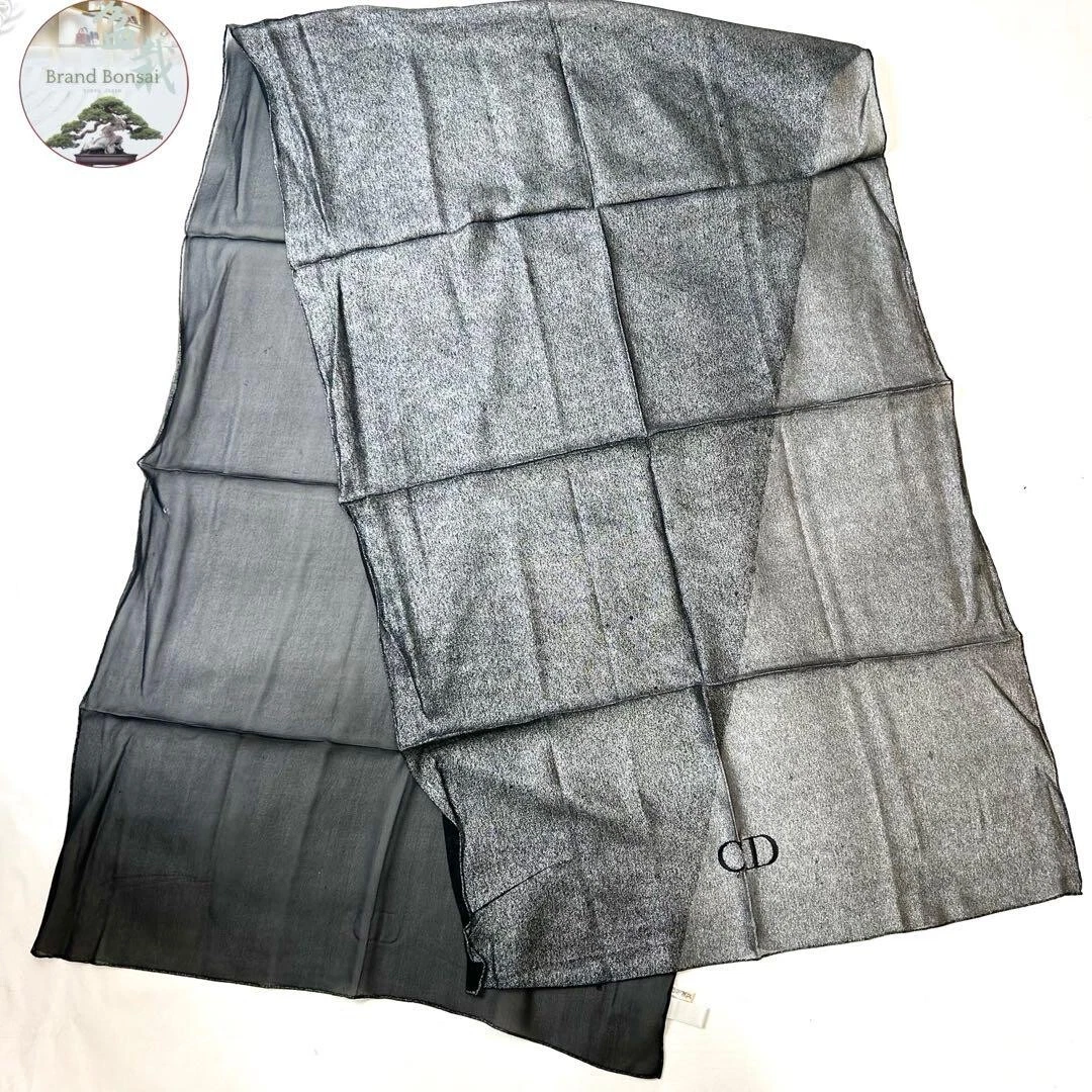 Foulard Dior soie 170 cm gris uni A