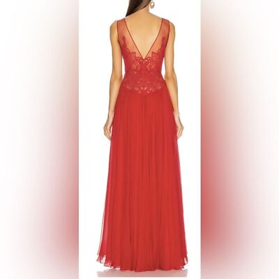 Zuhair Murad Red Silk Pleated Chiffon Gown Size 10 | eBay