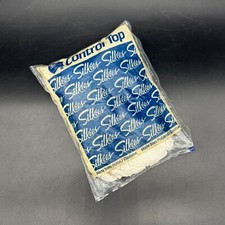 Vintage Pantyhose 1990s Silkies USA Control Top Large White Retro Hosiery