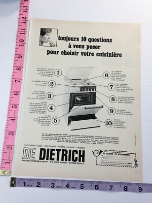Vintage Print Ad Publicite Presse Cuisiniere De Dietrich photo 1967
