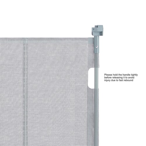 VEVOR Retractable Baby Gate Mesh Baby Gate 34.2" Tall Extend 116.1" Wide Gray - Picture 10 of 12