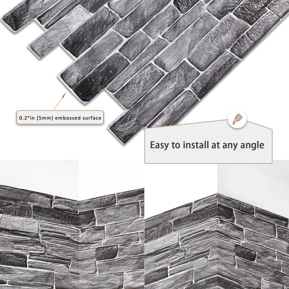 10pcs (53sqft) 3D PVC Wall Panels for Interior Decor - Image 4 of 4