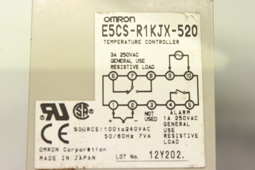 OMRON E5CS R1KJX 520 E5CSR1KJX520 Temperaturüberwachungsgerät E5CS-R1KJX-520 - Picture 2 of 2