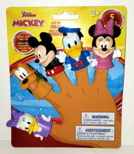 DISNEY VINYL FINGER PUPPET SET/5 MICKEY MOUSE MINNIE DONALD DUCK DAISY PLUTO