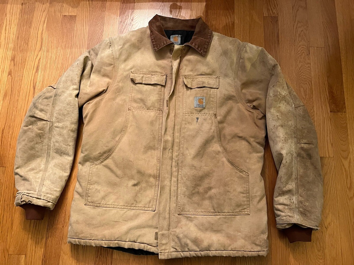 Carhartt Arctic Quilt Lined Brown Tan Traditional Mens Coat 2XL