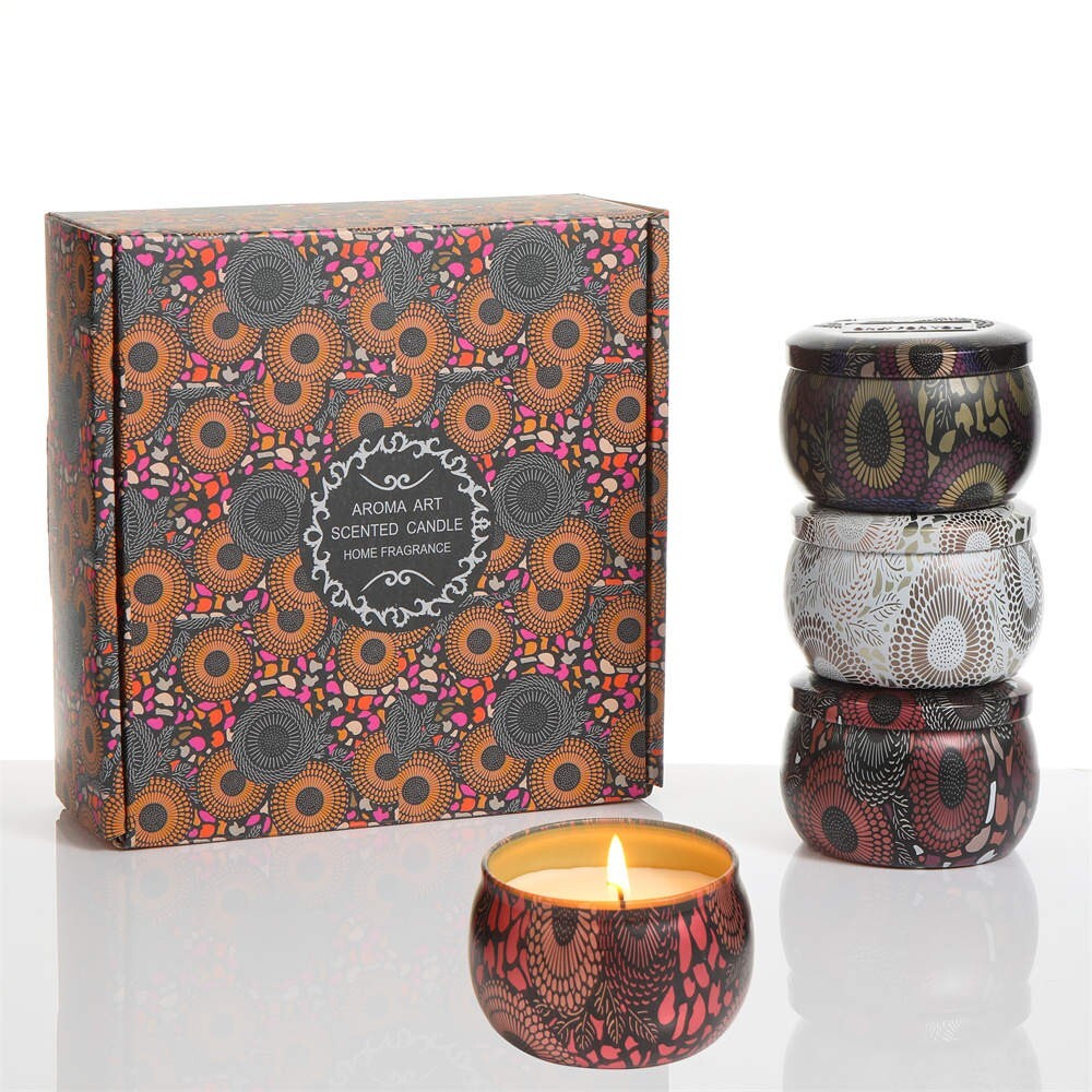Dewali Scented Candles Set of 4 Scents - Lavender, Jasmine, Rose, Ocean Breeze