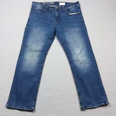 TK Axel Slim Boot Jeans Men 38x32 Medium Wash Denim Stretch Casual Workwear