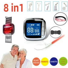 LASTEK 8 in1 Kit Laser Watch+5 Treat Probes+Acupuncture Pen+Head Massager Device