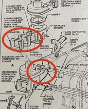 NEW 1955 - 1959 Chevy GMC Truck w/ Air Flow Deluxe Heater Rubber Sleeves Fan