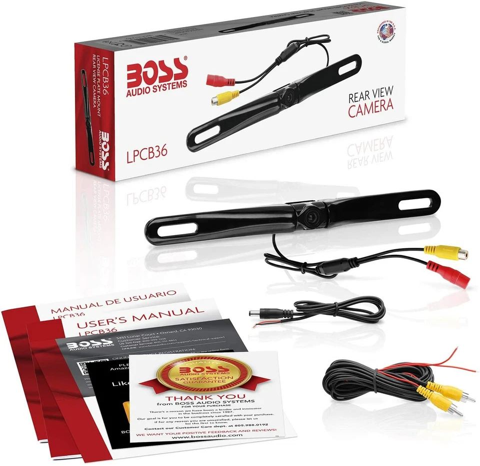 Boss LPCB36 Top Bar Rear View Car License Plate Camera Black Waterproof - Image 3 of 3