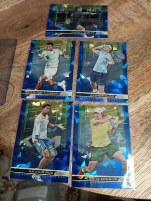 2024 topps chrome sapphire tennis 5 card lot Casper Ruud Fils Rublev Aliassime