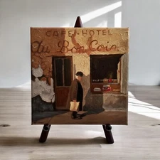 1960s Signed French Still Life Impressionist Oil Painting on Canvas