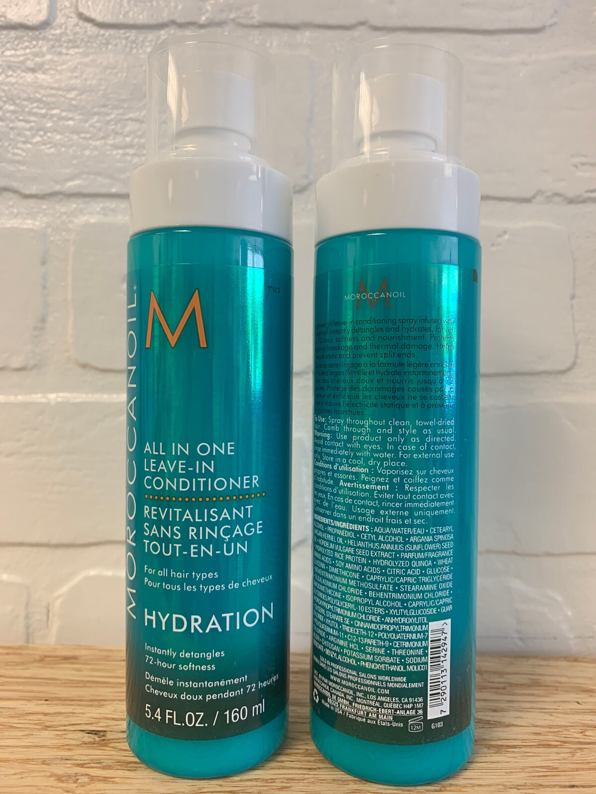 MOROCCANOIL HYDRATION ALL IN ONE LEAVE-IN CONDITIONER X 2 BOTTLES (5.4 OZ EACH)