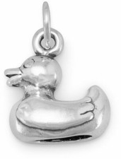 10x12mm Rubber Duck Charm .925 Sterling Silver