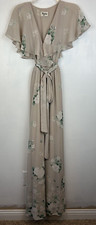 Maxi Dress Womens M Audrey Romantic Floral Ruffle Flowy Prairie Coquette Event