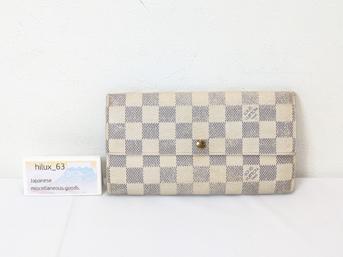 Louis-Vuitton Damier Azur Portefeuille Sarah N61735 Long Wallet Purse  Authentic