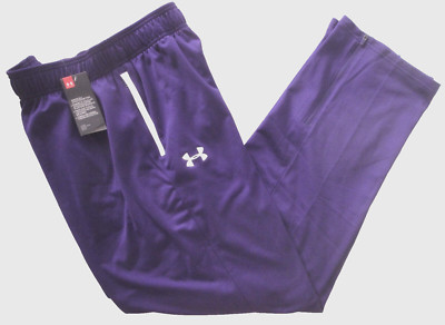 NWT $65 Men's UNDER ARMOUR TRACK PANTS Loose Fit ZIP CUFFS Running PURPLE Large