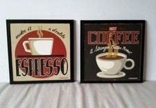 Coffee Theme Wall Art set of 2 13.5"x13.5"