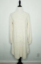 MADEWELL Donegal Dress Women Medium Crewneck Curve Hem Wool Blend Sweater Pearl 