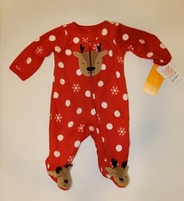 NWT Carter's New Born 'Just One You' Christmas Holiday Reindeer Pajamas