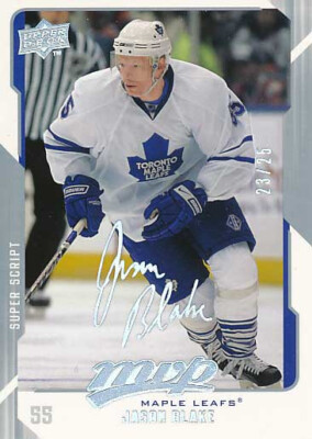 2008-09 Upper Deck MVP SUPER SCRIPT #289 JASON BLAKE - x/25 - Maple Leafs