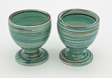 2er-Set Keramik Eierbecher im mediterranen Design handbemalt