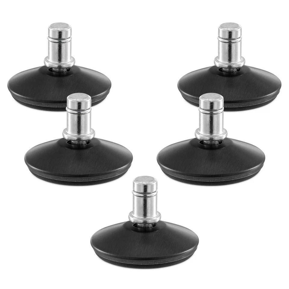 Replacement Office Chair Gliders 5 Pack - 10mm (3/8") Stem Glides - Black