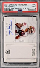 2021 National Treasures Trey Lance RC Crossover Rookie Patch Auto /99 RPA PSA 9