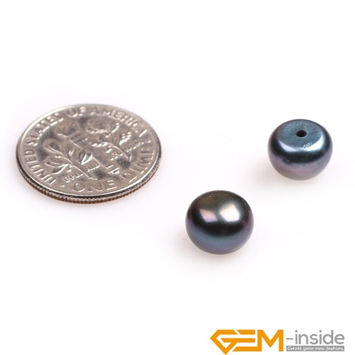 AAA Grade Half Drilled Pearl Button Beads For Earring Jewelry Making 30 Pairs - Picture 28 of 53