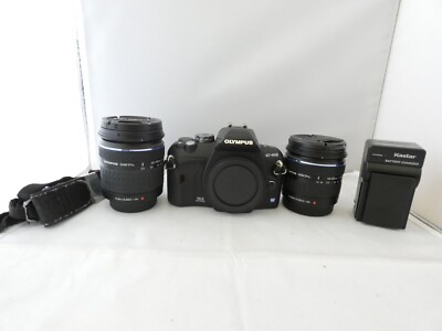 Olympus EVOLT E-410 10.0MP - Black Kit w/ 14-42mm and 40-150mm Olympus zoom lens