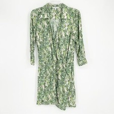 CAbi Leaf Print Faux Wrap Dress Style #280 Size Medium